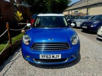 USED 2012 62 MINI COUNTRYMAN 1.6 Cooper D SUV 5dr Diesel Manual ALL4 Euro 5 (s/s) (112 ps) This 2012 MINI Countryman Cooper D has been well cared for by only two owners since it was first registered. This practical vehicle features a 1.6 litre diesel engine paired with a four wheel drive system, providing a capable driving experience. The exterior is enhanced by the Chrome Line styling and bright Bi-Xenon headlights, while the interior benefits from the PEPPER pack and Chrome Line detailing.