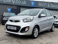 USED 2014 64 KIA PICANTO 1.0 VR7 Hatchback 5dr Petrol Manual Euro 5 (68 bhp) LOW MILES + &pound;20 TAX + FSH + AC + LOW INSURANCE + BLUETOOTH