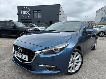 2017 MAZDA MAZDA3 2.0 SKYACTIV-G Sport Nav Hatchback 5dr Petrol Manual Euro 6-HEATED STEERING WHEEL-HEATED SEATS-BLACK LEATHER-BLUETOOTH-CRUISE CONTROL-SATNAV-HEAD UP DISPLAY-ELECTRIC FOLDING MIRRORS-DUAL ZONE CLIMATE CONTROL-DAB RADIO-BOSE SPEAKERS &pound;7999.00