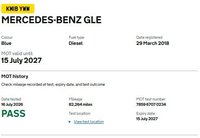 USED 2018 18 MERCEDES-BENZ GLE 3.0 GLE350d V6 AMG Line (Premium) SUV 5dr Diesel G-Tronic 4MATIC Euro 6 (s/s) (258 ps) Great MERCEDES Service History  |  Set of 2 Keys