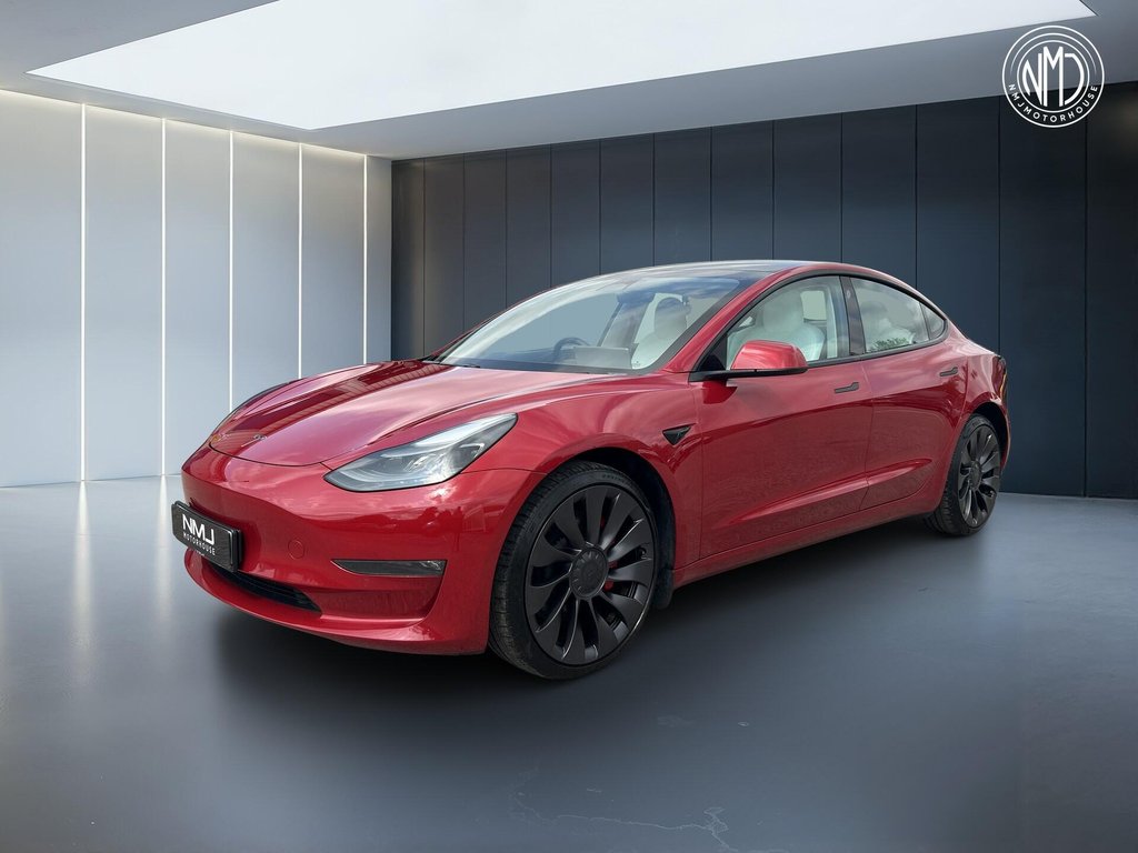 USED 2022 72 TESLA Model 3 (Dual Motor) Performance Auto 4WDE 4dr (Performance Upgrade) 9.9%APR ONE OWNER WHITE INT