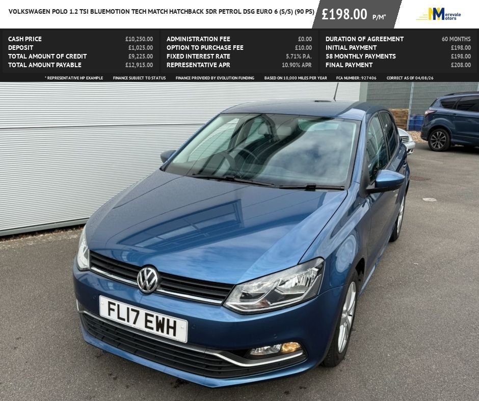 2017 Volkswagen Polo 1.2 Tsi Match 5dr Dsg