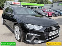2020 AUDI A4 AVANT Black 2.0 TDI 35 S line Estate, 63,000 miles, Euro 6, S Tronic Automatic, Virtual Cockpit, CarPlay/Android Auto, Heated seats, 19in alloys. &pound;17999.00