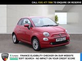 USED 2019 69 FIAT 500 1.2 Lounge Hatchback 3dr Petrol Manual Euro 6 (s/s) (69 bhp) FULL HISTORY+SENSORS+ALLOYS