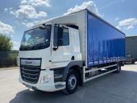 USED 2019 19 DAF CF 18T CURTAIN SIDEr SLEEPER CAB WITH TUCK UNDER TAIL LIFT, 28FT BODY 