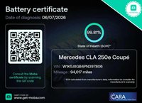 USED 2023 23 MERCEDES-BENZ CLA 1.3 CLA250e 15.6kWh AMG Line (Premium) Coupe 4dr Petrol Plug-in Hybrid 8G-DCT Euro 6 (s/s) (218 ps) 