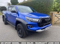 USED 2025 25 TOYOTA HILUX GR SPORT II DOUBLE CAB PICK UP 4WD 2.8 D-4D 204BHP AUTO One Company Owner, 8000 Miles, Toyota Warranty Till Febuary 2030! Top Specification GR SPORT 11 Model With All The Desiable Features As Standard! Stunning Looking Pick Up In Nebula Blue