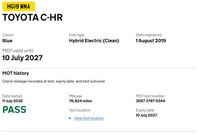 USED 2019 19 TOYOTA C-HR 1.8 VVT-h Dynamic SUV 5dr Petrol Hybrid CVT Euro 6 (s/s) (122 ps) Only 2 Owners from Brand New