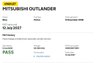 USED 2018 68 MITSUBISHI OUTLANDER 2.0 MIVEC 4 SUV 5dr Petrol CVT 4WD Euro 6 (s/s) (150 ps) Part Service History  |  Set of 2 Keys