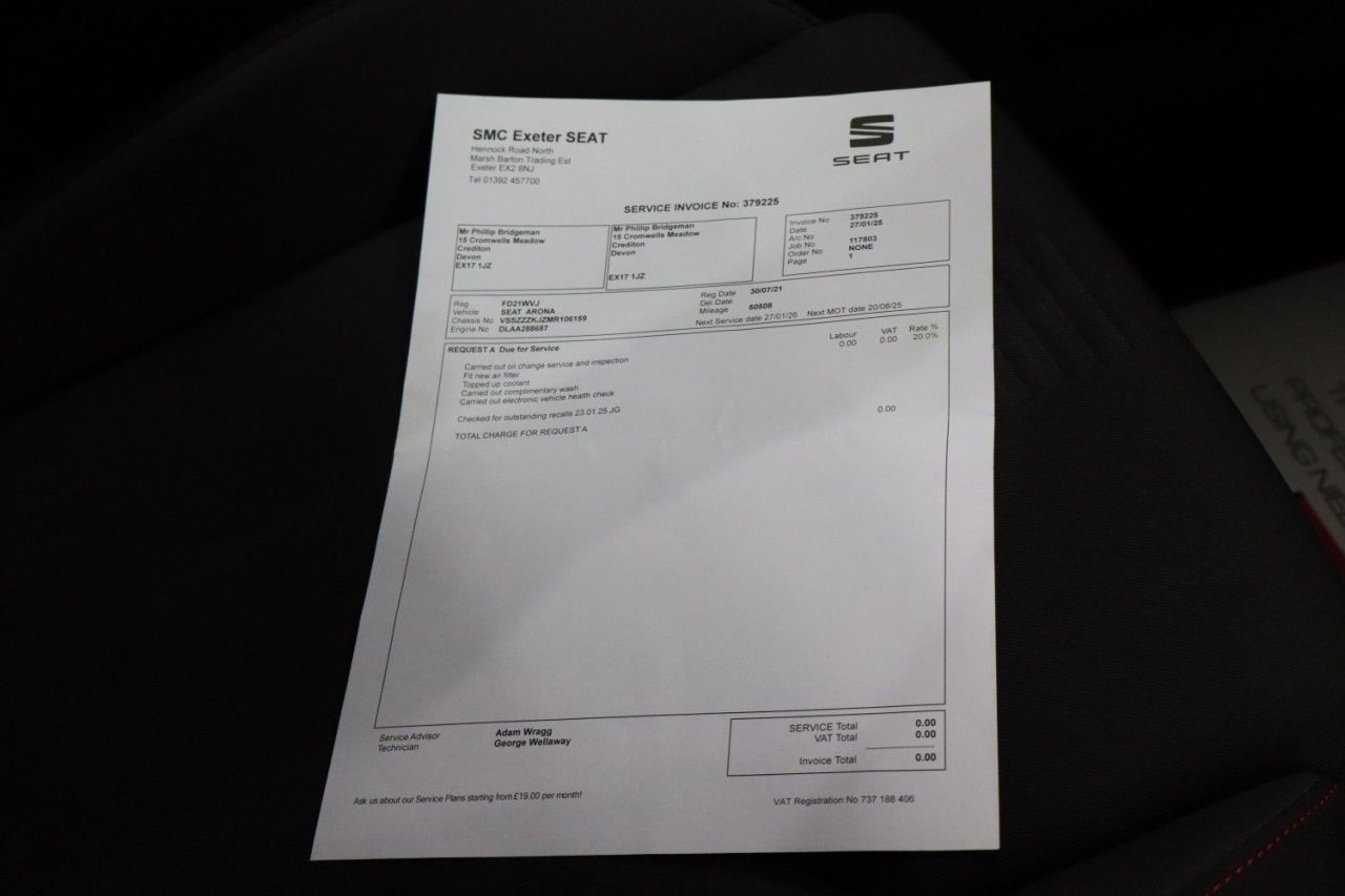 2021 SEAT ARONA 1.0 TSI FR SUV 5dr Petrol Manual Euro 6 (s/s) (110 ps) LONG MOT / PARKING S - vehicle photo 31 for sale on PureCar