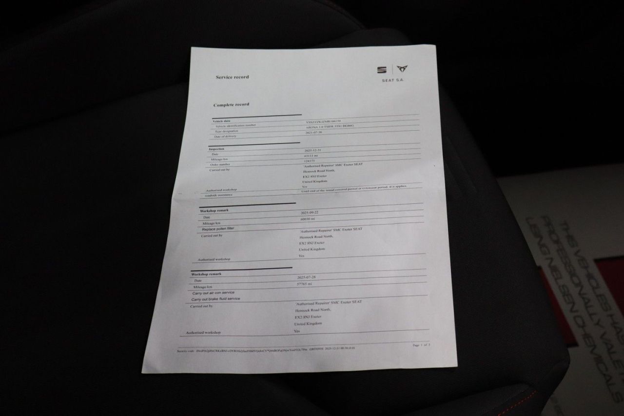 2021 SEAT ARONA 1.0 TSI FR SUV 5dr Petrol Manual Euro 6 (s/s) (110 ps) LONG MOT / PARKING S - vehicle photo 35 for sale on PureCar
