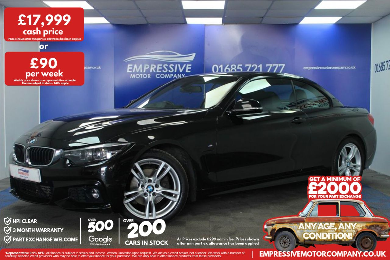 2019 BMW 4 SERIES 2.0 420d M Sport Convertible 2dr Diesel Auto Euro 6 (s/s) (190 ps)