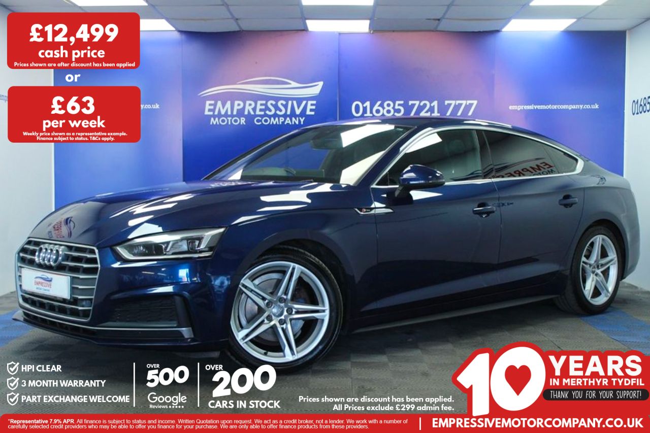 2018 18 AUDI A5 1.4 TFSI S line Sportback 5dr Petrol S Tronic Euro 6 (s/s) (150 ps)