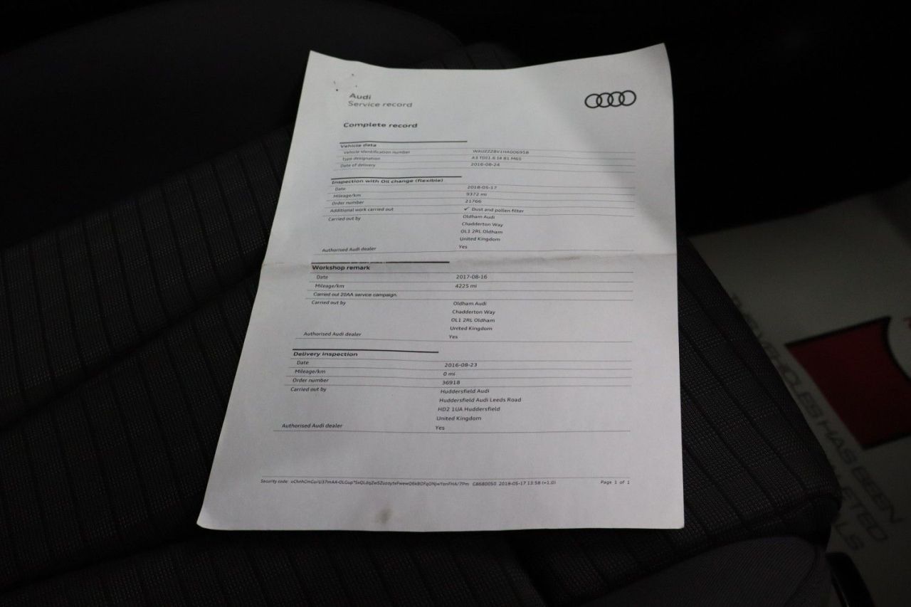 2016 AUDI A3 1.6 TDI Sport Hatchback 3dr Diesel Manual Euro 6 (s/s) (110 ps) GOOD SERVIC - vehicle photo 31 for sale on PureCar