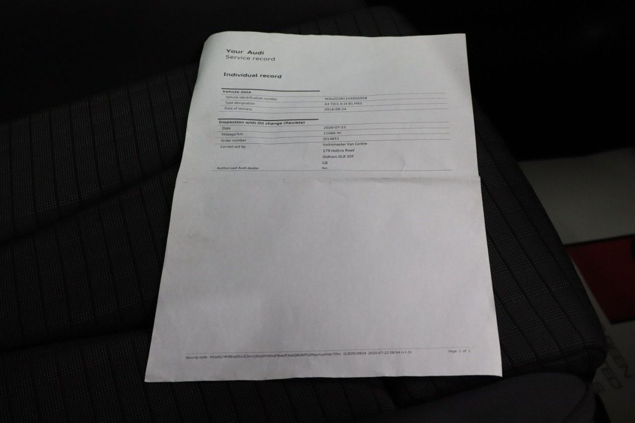2016 AUDI A3 1.6 TDI Sport Hatchback 3dr Diesel Manual Euro 6 (s/s) (110 ps) GOOD SERVIC - vehicle photo 32 for sale on PureCar