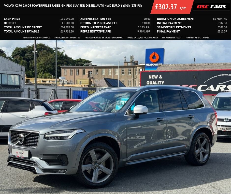 2017 VOLVO XC90 2.0 D5 PowerPulse R-Design Pro SUV 5dr Diesel Auto 4WD Euro 6 (s/s) (235 ps - vehicle photo 28 for sale on PureCar