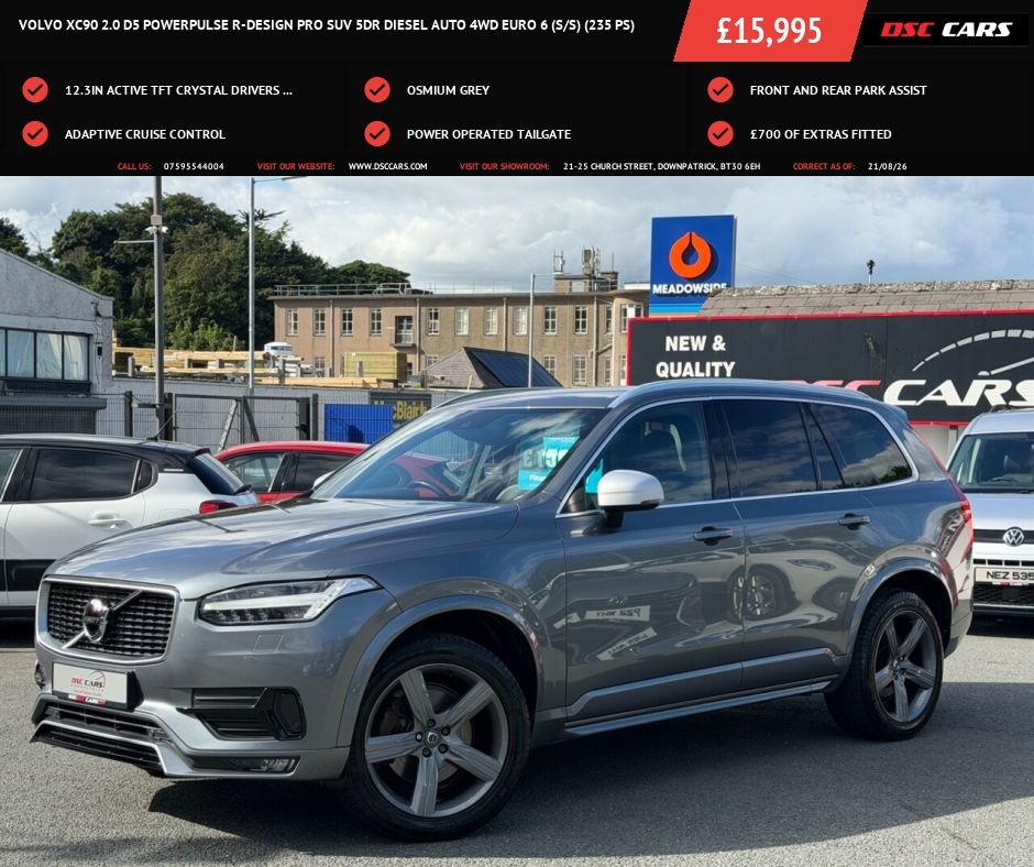 2017 VOLVO XC90 2.0 D5 PowerPulse R-Design Pro SUV 5dr Diesel Auto 4WD Euro 6 (s/s) (235 ps - vehicle photo 30 for sale on PureCar