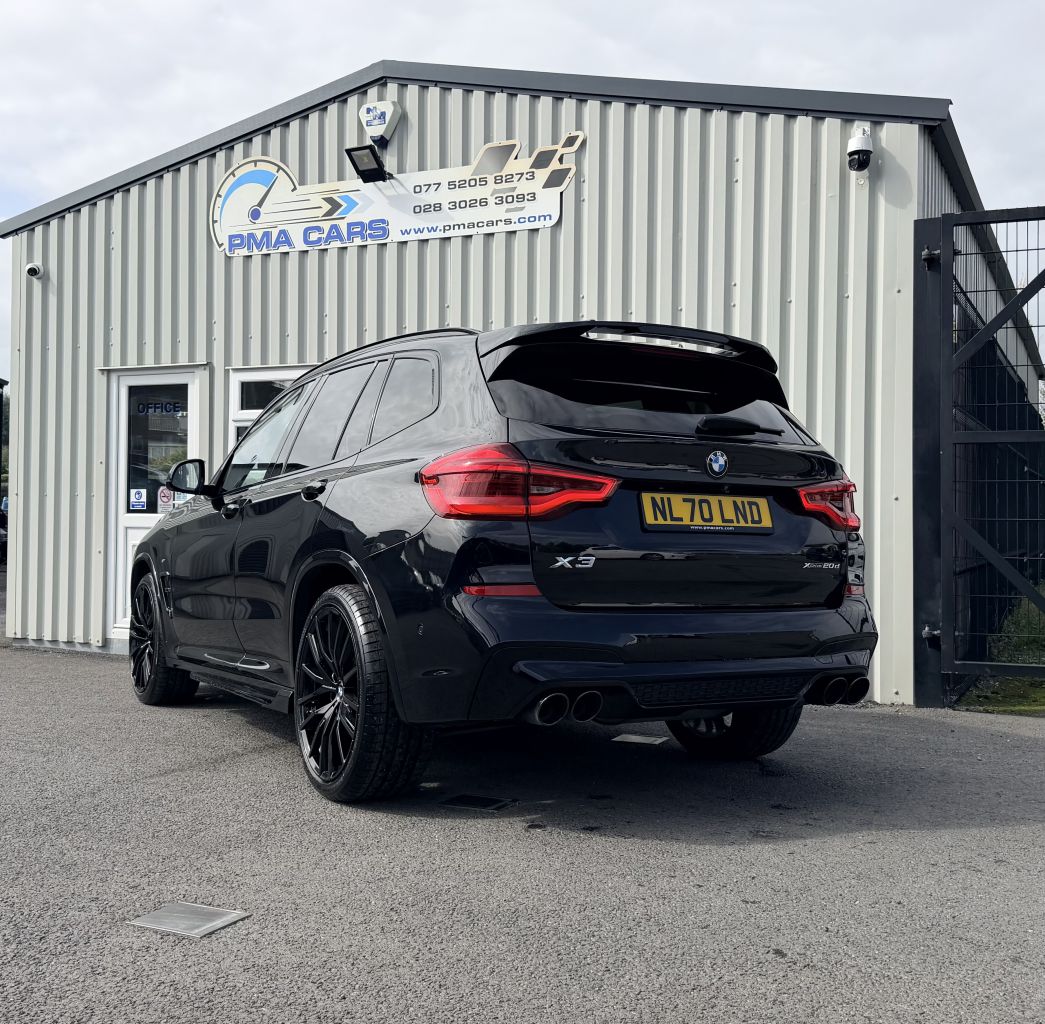 2020 BMW X3 2020 BMW X3 2.0d M Sport Auto xDrive 190 Bhp Automatic Great Finance packages available Only 91000 Miles Sapphire Black with black leather interior New 21" Alloy wheels are optional extra M Performance brakes X3M M Performance kit Quad exhausts Rear privacy glass Parking sensors Reverse camera Virtual dash Harman Kardon premium sound system Wireless phone charger Angel eye headlights Xenon headlights Led taillights Led front fog lights Full black leather interior Heated seats Satellite navigation system Air conditioning Multi function steering wheel Cruise control Excellent condition throughout Instant in-house finance, Drive away today All Finance packages can be adjusted to best suit your budget Low deposit options available Credit and debit cards accepted £20950 07752058273 07763705142 02830263093 - vehicle photo 4 for sale on PureCar