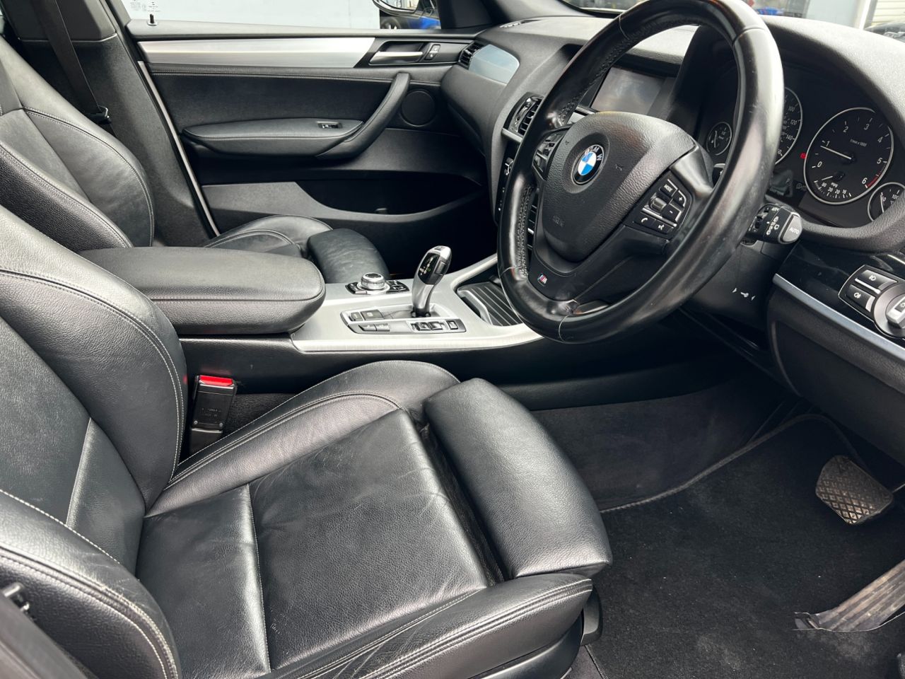 2015 BMW X3 2015 BMW X3 2.0 20d M Sport SUV 5dr Diesel Auto xDrive Euro 6 (s/s) (190 ps) ONLY 91330 MILES, MOT MAY 27, 3 SERVICES, JUSAT SERVICED, STUNNING BRIGHT WHITE X3 MSPORT SPEC INCLUDES HANDS FREE, FULL ELECTRICS, SAT NAV/DAB RADIO, HEATED LEATHER SEATS, FACTORY TINTED WINDOWS, AERO KIT, REAR SPOILER, ALLOYS, IN EXCELLENT CONDITION FIRST TO VIEW WILL BUY - vehicle photo 9 for sale on PureCar