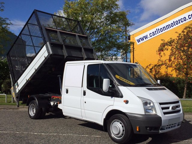 2009 59 Ford Transit 100 T350L D/Cab Caged Tipper+T/Lift [ Low Mileage 44k ] Free UK Delivery