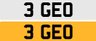 USED 2016 NUMBER PLATE PLATE on mrs owen van  3 GEO