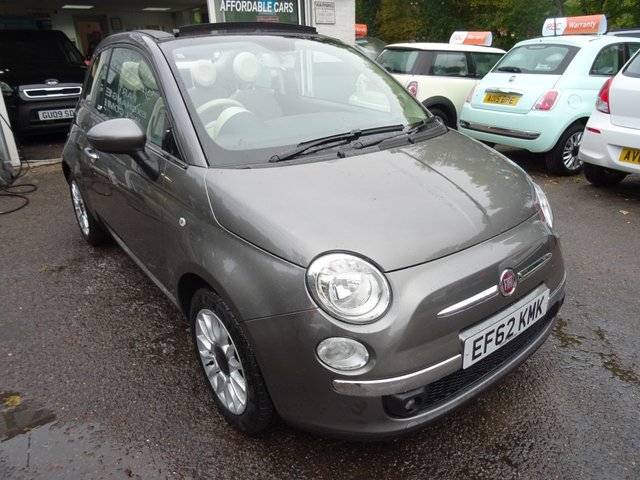 2012 62 Fiat 500 1.2 CONVERTIBLE LOUNGE 3d 69 BHP