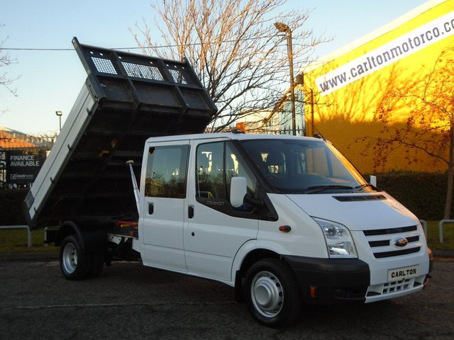 2009 09 Ford Transit 140 T350L D/Cab Tipper Alloy Body Ex Council Low mileage Free UK Delivery DRW 